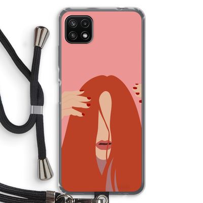 Woke up like this: Samsung Galaxy A22 5G Transparant Hoesje met koord
