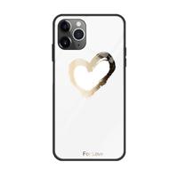 Voor iPhone 11 Pro kleurrijke geschilderde glazen kast (gouden liefde)