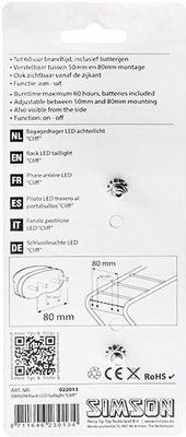 Simson batterij bagagedrager achterlicht cliff 1 led on/of