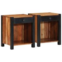 Nachtkastje 2 pcs Bruin 40 x 35 x 50 cm Massief acaciahout