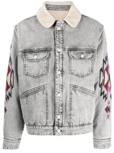 MARANT veste en jean à motif brodé - Gris