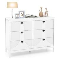 Kast met 6 Lades Sideboard Wit van Hout Ladekast Modern 106 x 40 x 79 cm