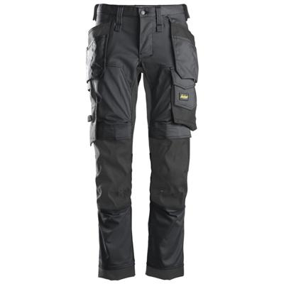 Snickers Workwear 6241 Stretch Werkbroek met holsterzakken grijs/zwart - maat 56