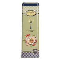 Pasta / spaghetti bewaarblik Nostagia - blauw - metaal - Italiaans - 10 x 8 x 20 cm - voorraadblik