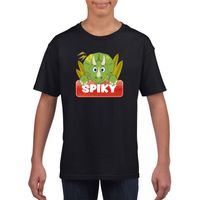T-shirt zwart voor kinderen met Spiky de dinosaurus XL (158-164)  -