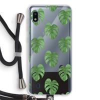 Monstera leaves: Samsung Galaxy A10 Transparant Hoesje met koord