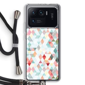 Gekleurde driehoekjes pastel: Xiaomi Mi 11 Ultra Transparant Hoesje met koord
