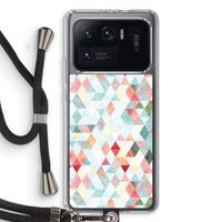 Gekleurde driehoekjes pastel: Xiaomi Mi 11 Ultra Transparant Hoesje met koord