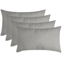Stof Textile sierkussen Nelson - 4x - lichtgrijs - 30 x 50 cm - bank kussens - polyester