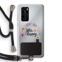 Happy days: Huawei P40 Transparant Hoesje met koord