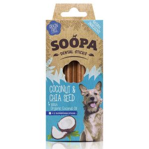Soopa Dental Sticks kokosnoot & chiazaad voor de hond Per 3