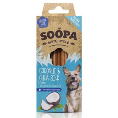 Soopa Dental Sticks kokosnoot & chiazaad voor de hond Per 3