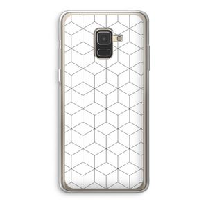 Zwart-witte kubussen: Samsung Galaxy A8 (2018) Transparant Hoesje