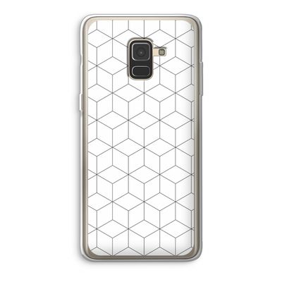 Zwart-witte kubussen: Samsung Galaxy A8 (2018) Transparant Hoesje
