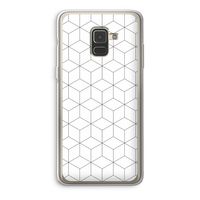 Zwart-witte kubussen: Samsung Galaxy A8 (2018) Transparant Hoesje