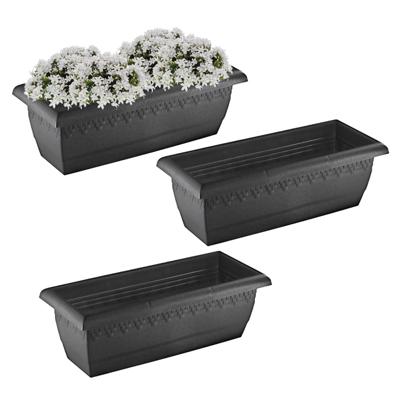 Hega Hoger Plantenbak Jardinera - 3x - anctraciet grijs - 50 cm
