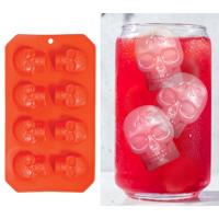 Doodskoppen ijsblokjes vormen - tray voor 8 ijsklontjes - 21 x 12 cm - kunststof - Halloween Doodskoppen ijsblokjes vormen - tray voor 8 ijsklontjes - 21 x 12 cm - kunststof - Halloween
