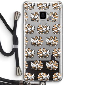 Slapende poes: Samsung Galaxy S9 Transparant Hoesje met koord