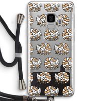 Slapende poes: Samsung Galaxy S9 Transparant Hoesje met koord
