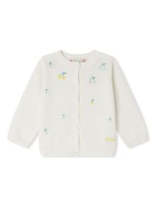 Bonpoint cardigan Claudie à cerise brodée - Blanc