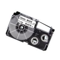 Huismerk Casio XR-12WE Labeltape 12mm Zwart op Wit
