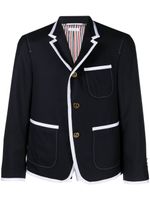 Thom Browne contrasting-trim single-breasted blazer - Bleu