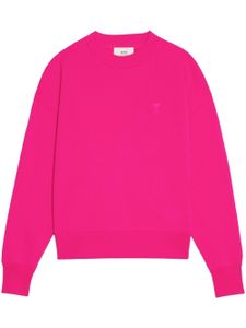 AMI Paris sweat en coton à broderies - Rose