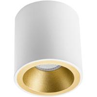 Opbouwspot GU10 Rond Verdiept Mat Wit/Goud Aluminium Ø90mm