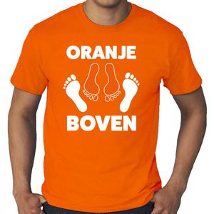 Grote maten oranje boven t-shirt oranje voor heren - Koningsdag shirts 4XL  -