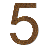 LIROdesign Cortenstaal huisnummer 5 - 15 cm - per stuk