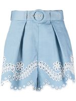 ZIMMERMANN short Junie à broderies - Bleu - thumbnail