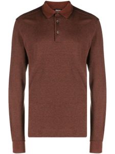 Zegna long-sleeve cotton polo shirt - Rouge