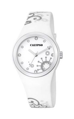 Horlogeband (Band + Kastcombinatie) Calypso K5631-1 Kunststof/Plastic Wit
