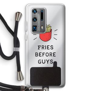 Fries before guys: Huawei P40 Pro Plus Transparant Hoesje met koord
