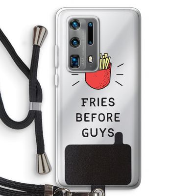 Fries before guys: Huawei P40 Pro Plus Transparant Hoesje met koord