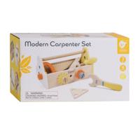 Classic World world houten timmermanset met gereedschapskist, 18dlg.