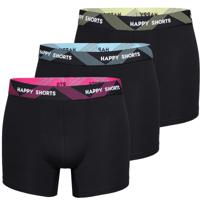 Happy Shorts Happy Shorts 3-Pack Boxershorts Heren Zwart - thumbnail