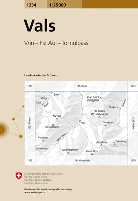 Wandelkaart - Topografische kaart 1234 Vals | Swisstopo