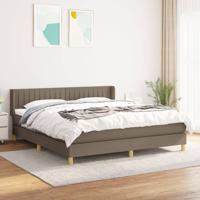 Boxspring met matras stof taupe 200x200 cm
