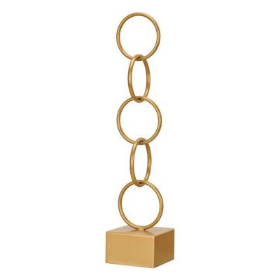 Decoratieve figuren Gift Decor Gouden Ringen 12,5 x 60,5 x 12,5 cm