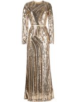 Elie Saab robe longue Wave brodée de sequins - Or