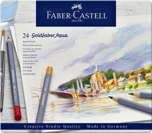 Kleurpotloden Faber-Castell Goldfaber aquarel blik Ãƒ 24 stuks assorti