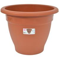 Plantenpot/bloempot - D50 cm - terra cotta kleur - rond - kunststof