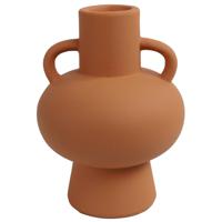 Decoratie Amphora kruik of vaas - terracotta - D13 x H18 cm - smalle opening - Vazen