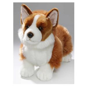 CarlDick Pluche knuffel Corgi hond - bruin/wit - 35 cm - huisdieren knuffel - hondenknuffel