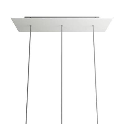 Plafondrozet XXL metaal 3 lampen snoeren wit groot 67 cm