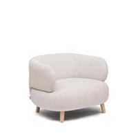 Kave Home Fauteuil 'Luisa' Chenille, kleur Pearl
