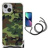 iPhone 14 Doorzichtige Silicone Hoesje Army Dark