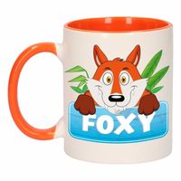 Kinder vossen mok / beker Foxy oranje / wit 300 ml