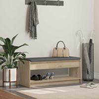 Halbank met kussen met plank Sonoma Eiken 103 x 38 x 45 cm